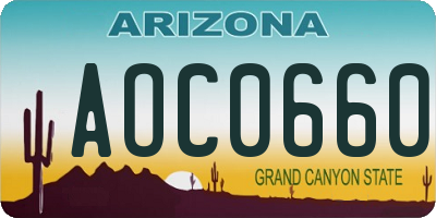 AZ license plate AOC0660