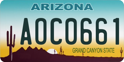 AZ license plate AOC0661