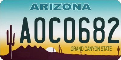 AZ license plate AOC0682