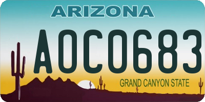 AZ license plate AOC0683