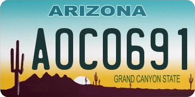AZ license plate AOC0691