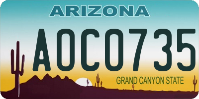 AZ license plate AOC0735