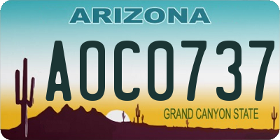 AZ license plate AOC0737