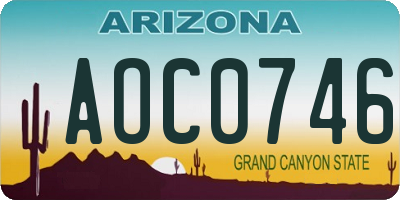 AZ license plate AOC0746
