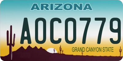 AZ license plate AOC0779