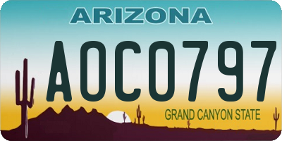 AZ license plate AOC0797
