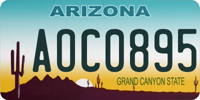 AZ license plate AOC0895