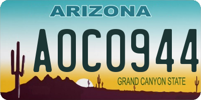 AZ license plate AOC0944