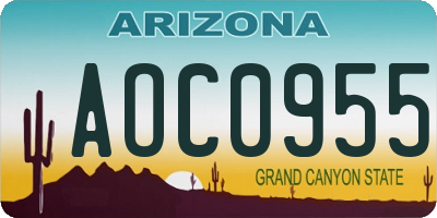 AZ license plate AOC0955