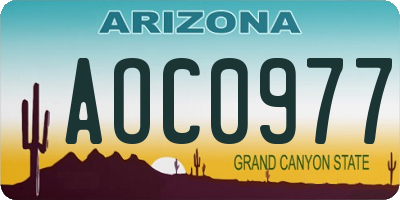 AZ license plate AOC0977