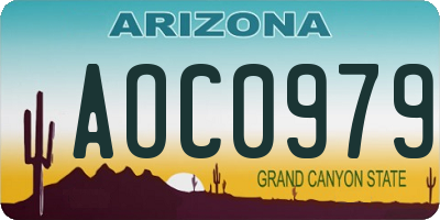 AZ license plate AOC0979