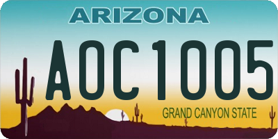 AZ license plate AOC1005