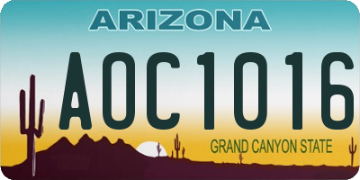 AZ license plate AOC1016