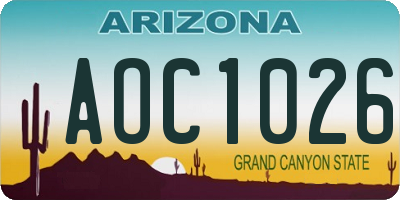 AZ license plate AOC1026