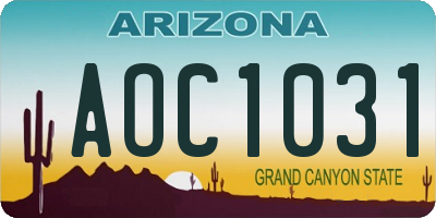AZ license plate AOC1031