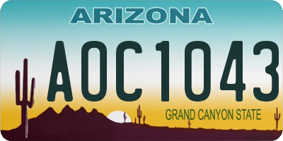 AZ license plate AOC1043
