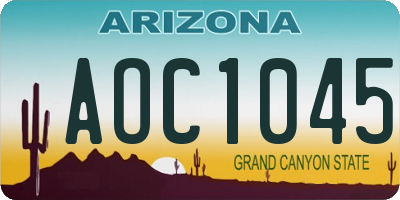 AZ license plate AOC1045