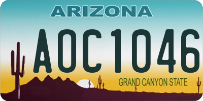 AZ license plate AOC1046