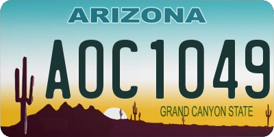 AZ license plate AOC1049