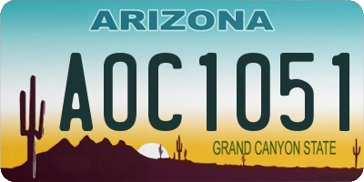 AZ license plate AOC1051