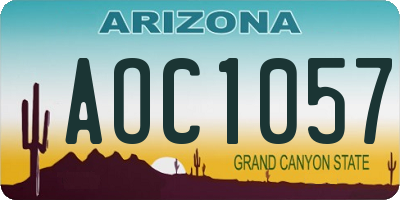 AZ license plate AOC1057