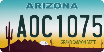 AZ license plate AOC1075