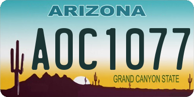 AZ license plate AOC1077