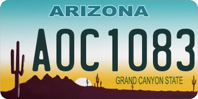 AZ license plate AOC1083
