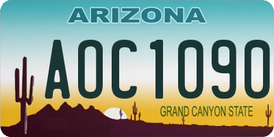 AZ license plate AOC1090