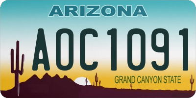 AZ license plate AOC1091