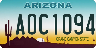AZ license plate AOC1094