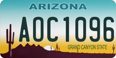 AZ license plate AOC1096