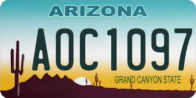 AZ license plate AOC1097
