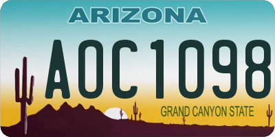 AZ license plate AOC1098