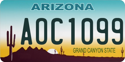 AZ license plate AOC1099