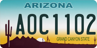 AZ license plate AOC1102