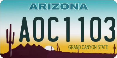 AZ license plate AOC1103