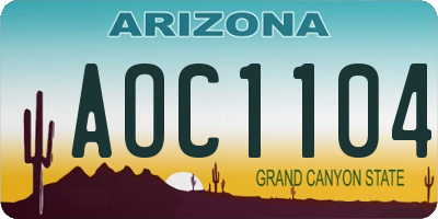 AZ license plate AOC1104