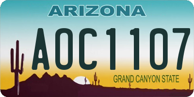AZ license plate AOC1107