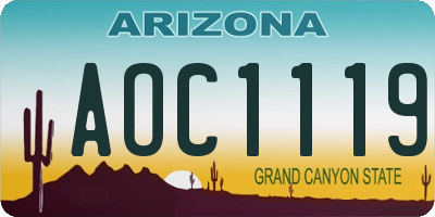 AZ license plate AOC1119