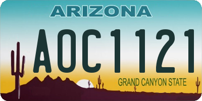 AZ license plate AOC1121
