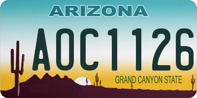 AZ license plate AOC1126
