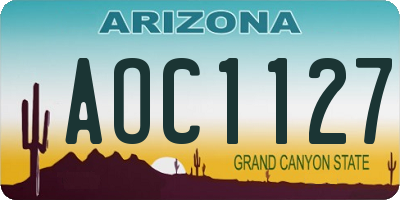 AZ license plate AOC1127