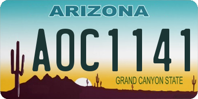 AZ license plate AOC1141