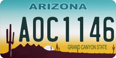 AZ license plate AOC1146