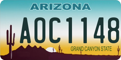 AZ license plate AOC1148
