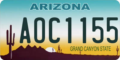 AZ license plate AOC1155