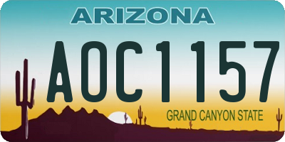 AZ license plate AOC1157
