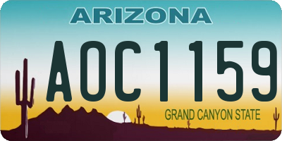 AZ license plate AOC1159