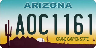 AZ license plate AOC1161